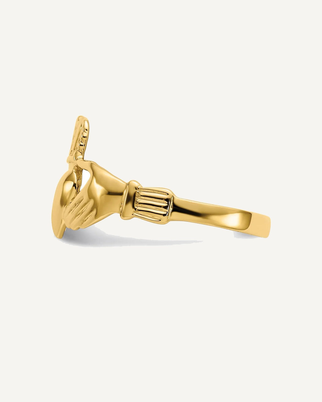 Gold Polished Claddagh Rings – View 12