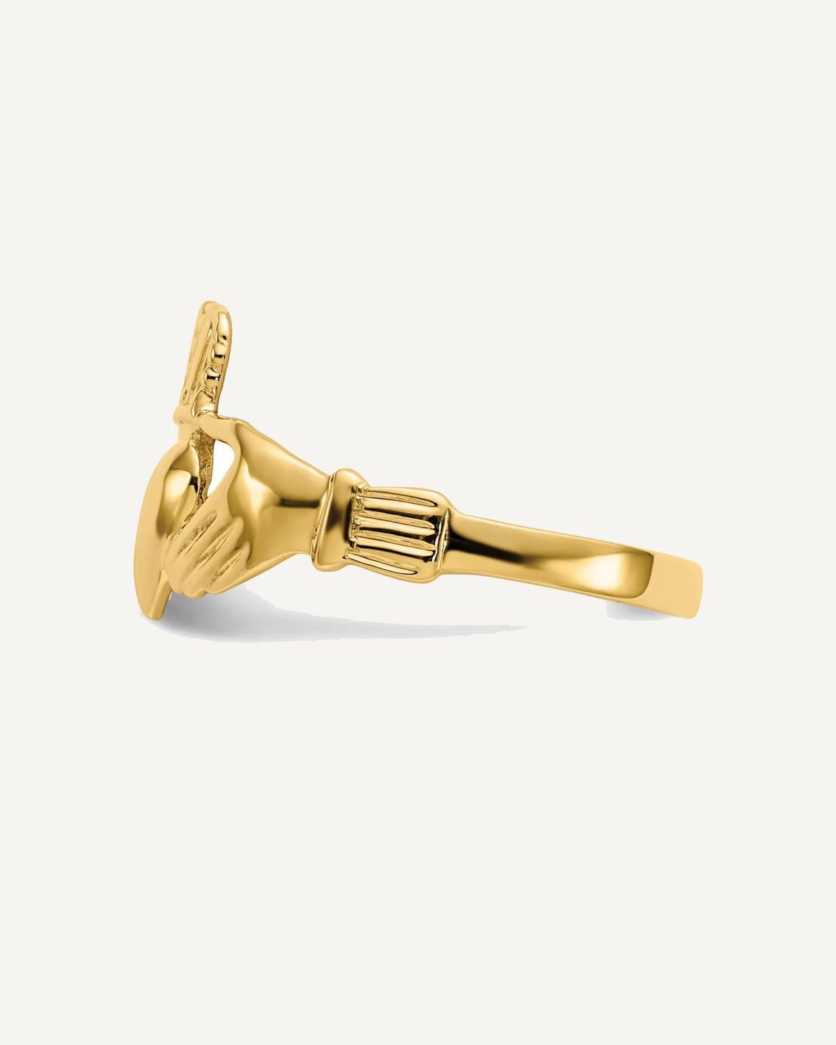 Gold Polished Claddagh Rings – View 12