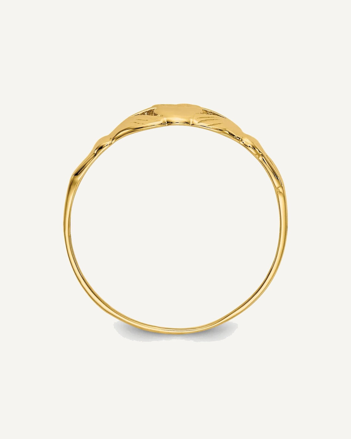 Gold Polished Children's Claddah Rings – View 8