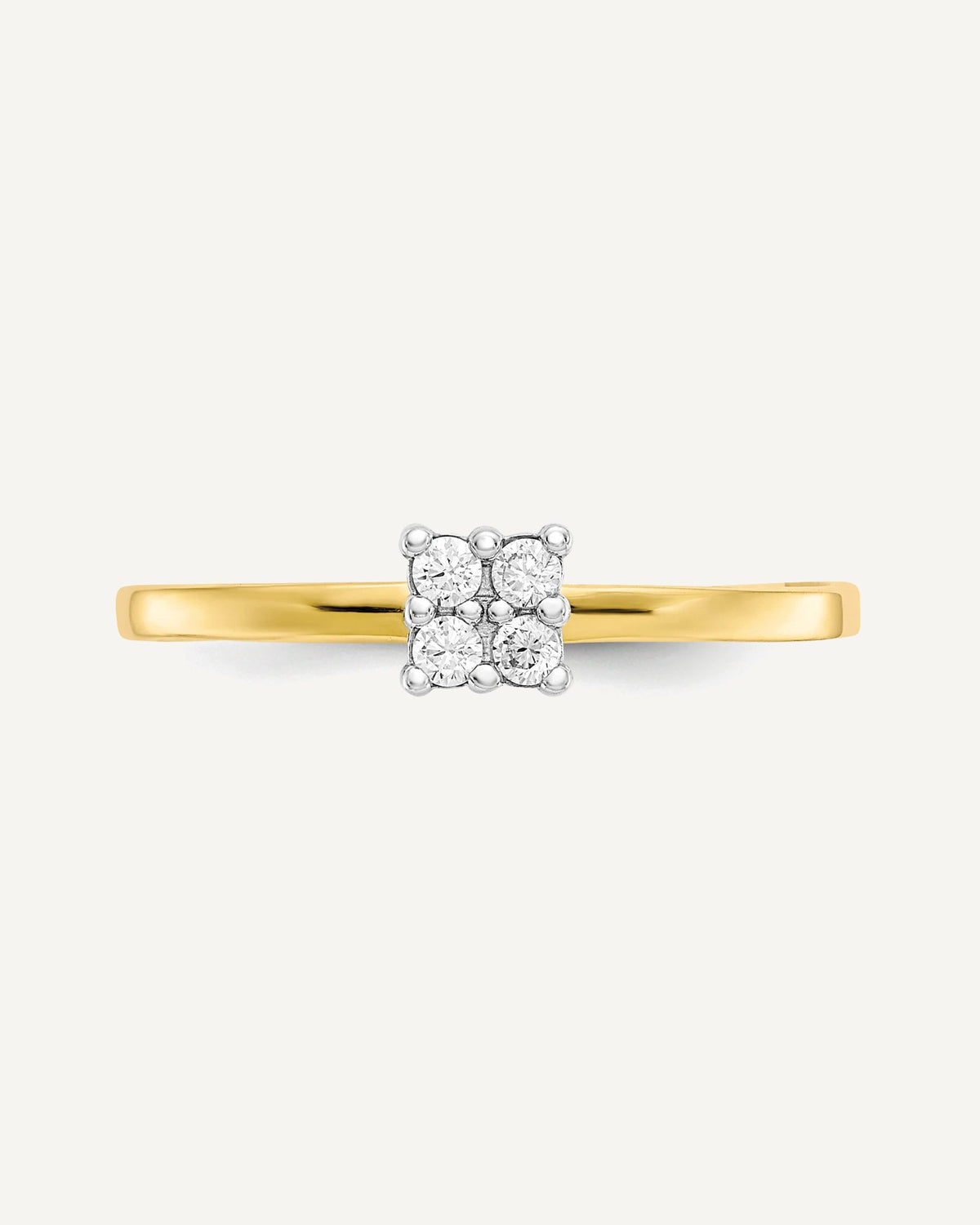 10k 4-Stone Clear CZ Promise Ring – View 5