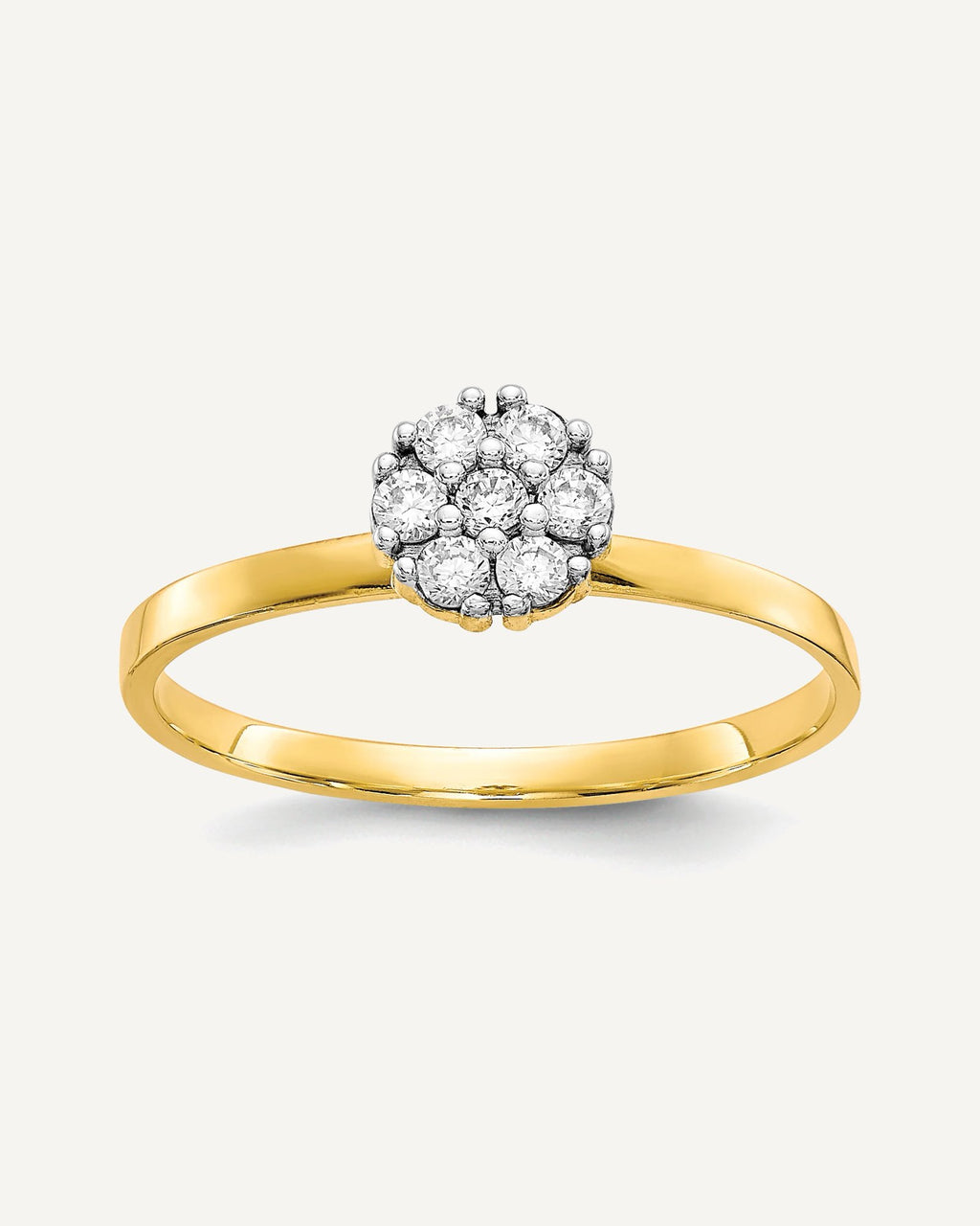 10k Clear CZ Cluster Promise Ring – View 1