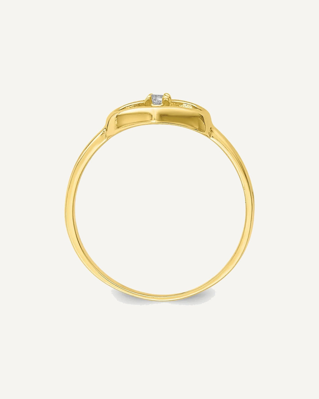 10K CZ Heart Size 2 Ring – View 2