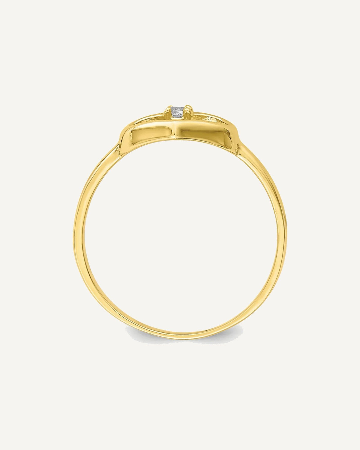 10K CZ Heart Size 2 Ring – View 2