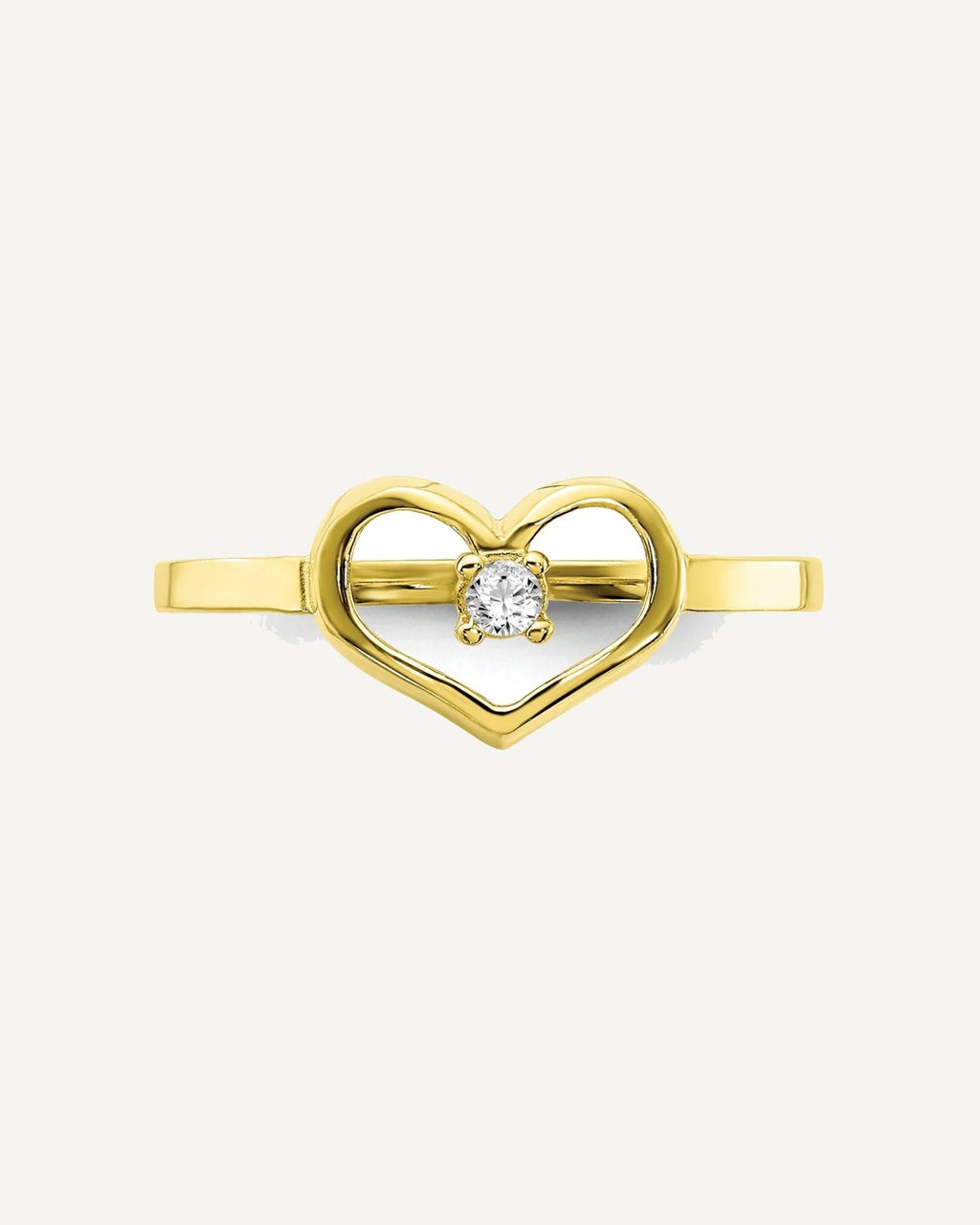 10K CZ Heart Size 2 Ring – View 4