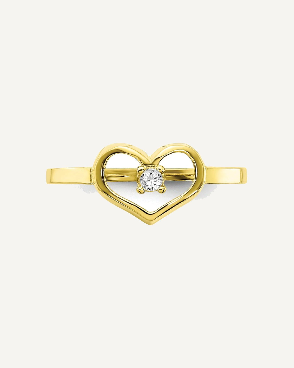 10K CZ Heart Size 2 Ring – View 4