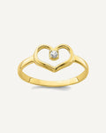 10K CZ Heart Size 2 Ring – View 1