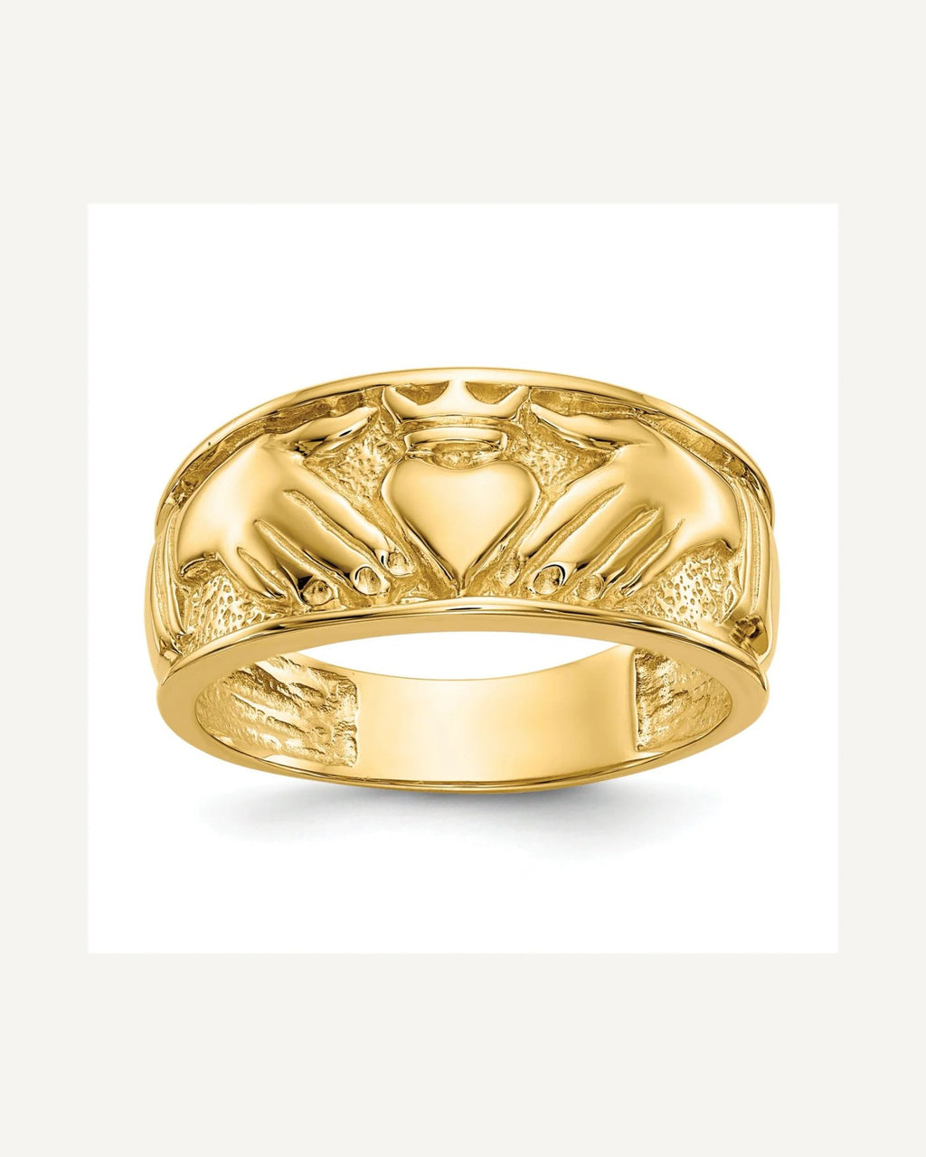 Gold Polished Claddagh Rings – View 3