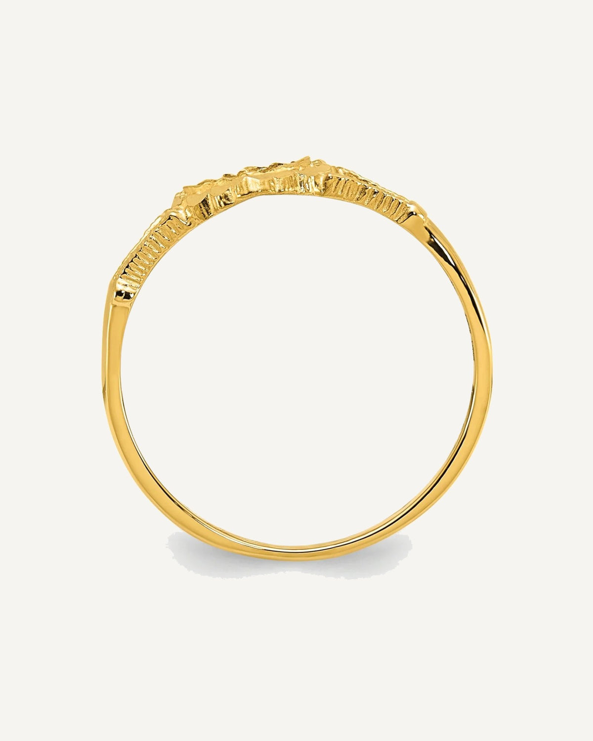 Gold Polished Children's Cross Rings – View 9