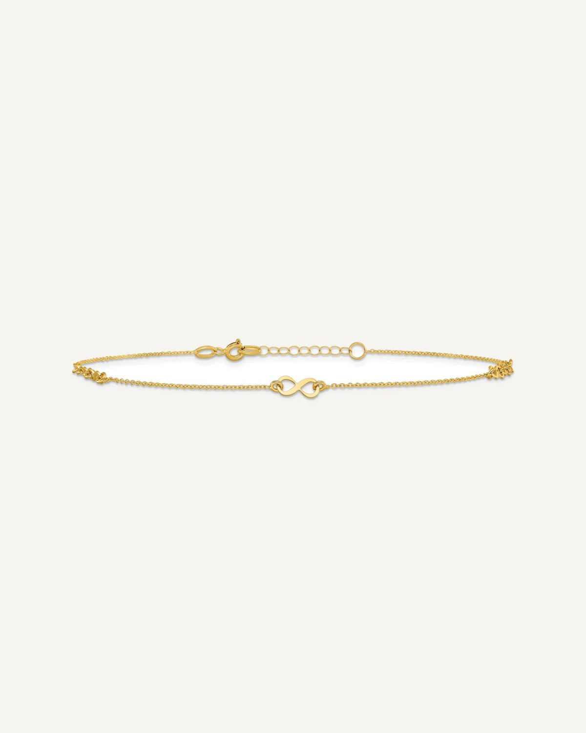 Leslie's 10K Polished Infinity 10 inch Plus 1 inch Extender - Total 11 inch Anklet – View 3