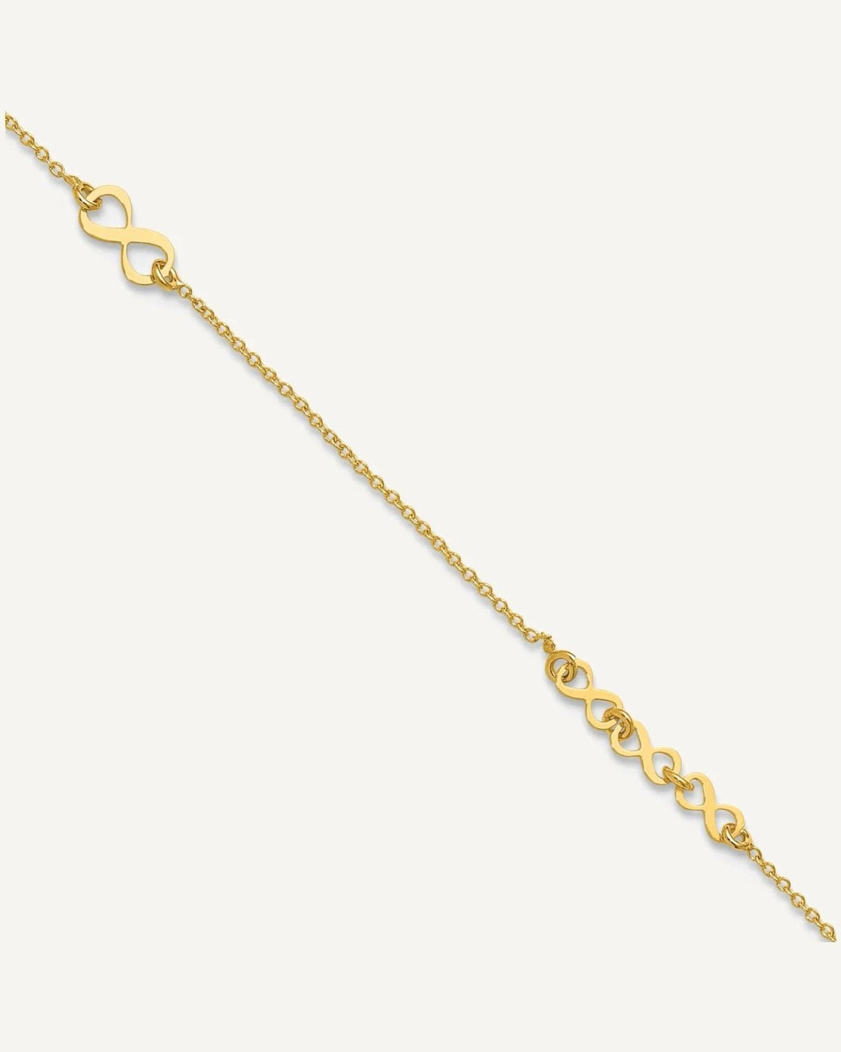 Leslie's 10K Polished Infinity 10 inch Plus 1 inch Extender - Total 11 inch Anklet – View 1