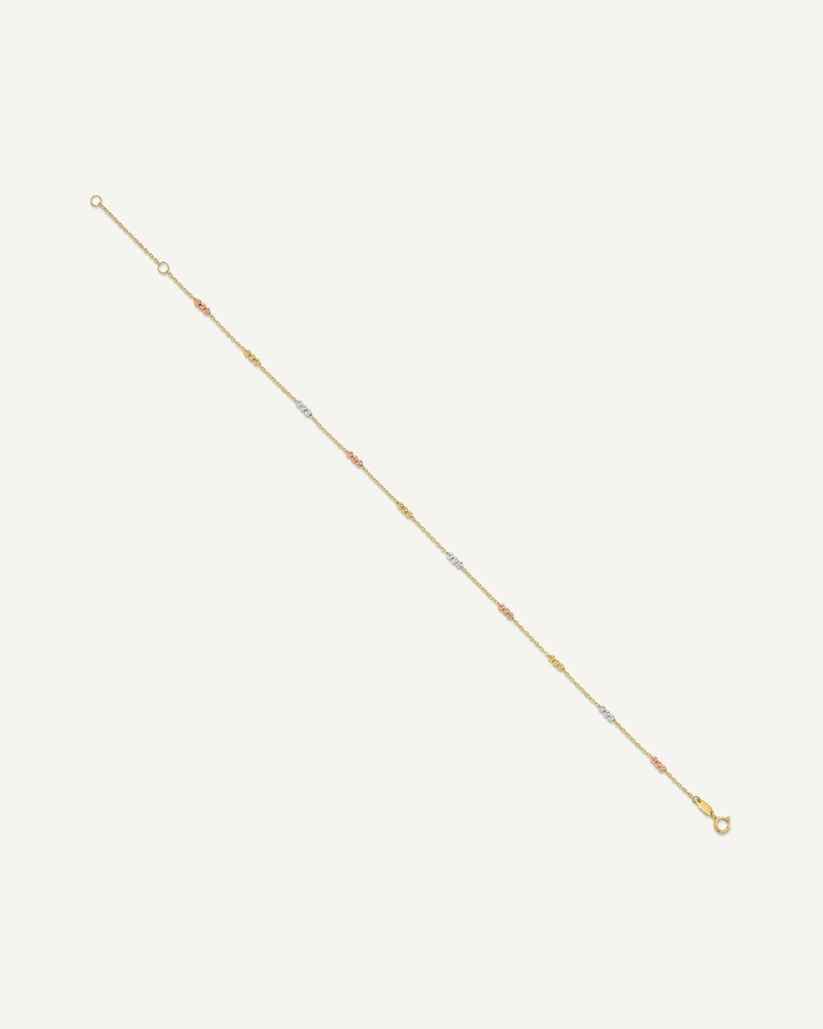 Leslie's Gold Tri-color Beaded Anklet – View 8