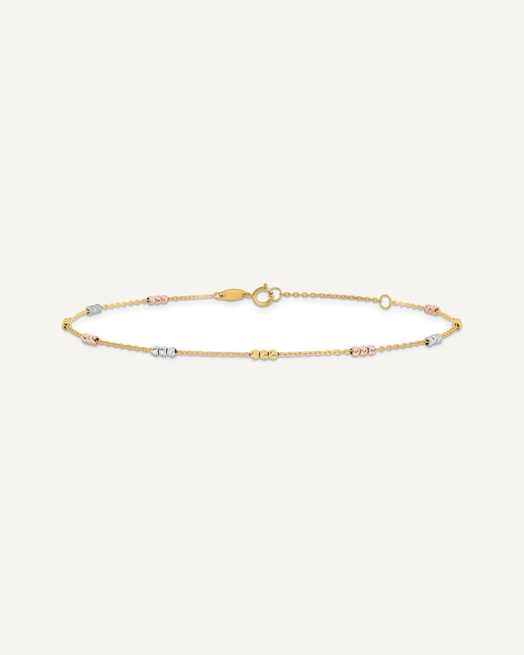 Leslie's Gold Tri-color Beaded Anklet – View 9