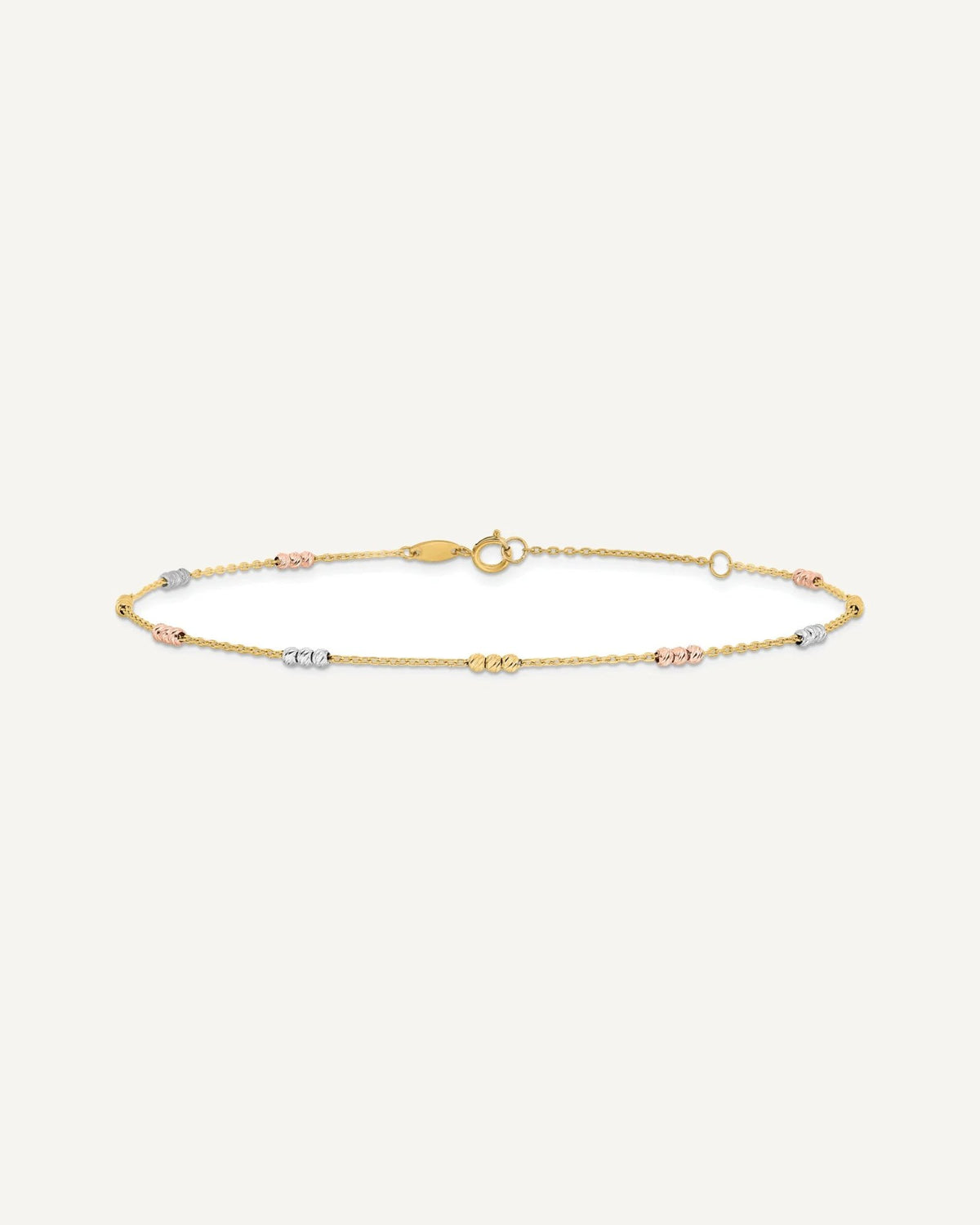 Leslie's Gold Tri-color Beaded Anklet – View 9