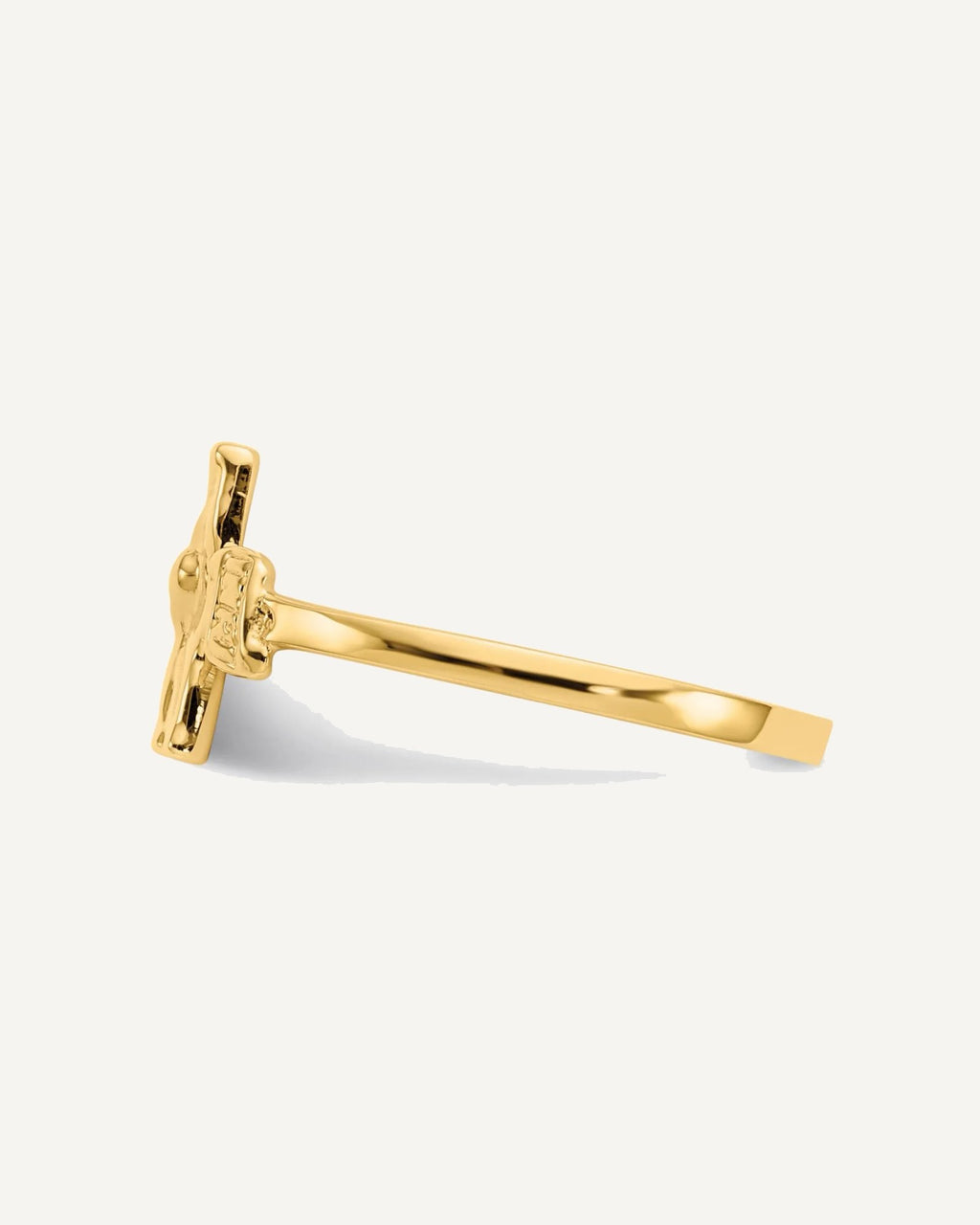 Gold Polished Children's Cross Rings – View 3