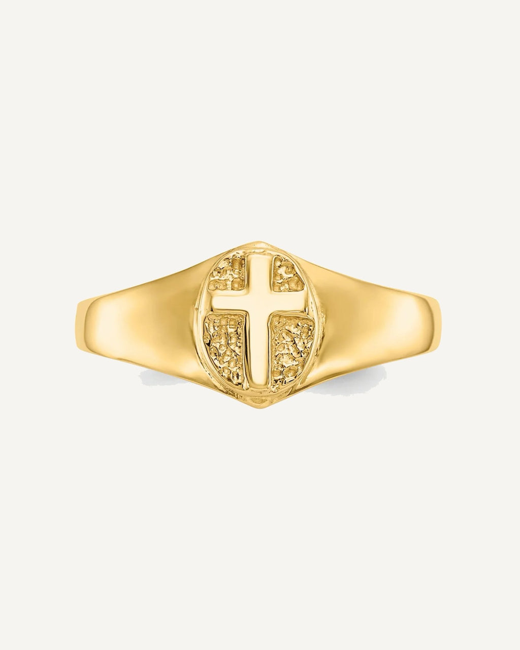 Gold Polished Children's Cross Rings – View 4