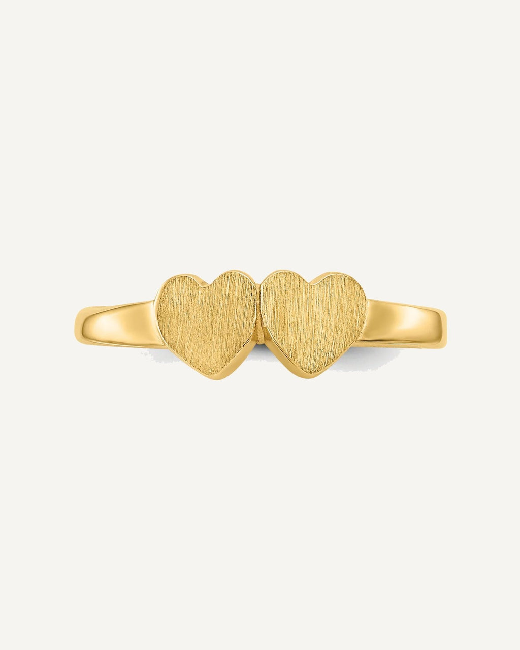 Gold Polished Children's Heart Rings – View 4