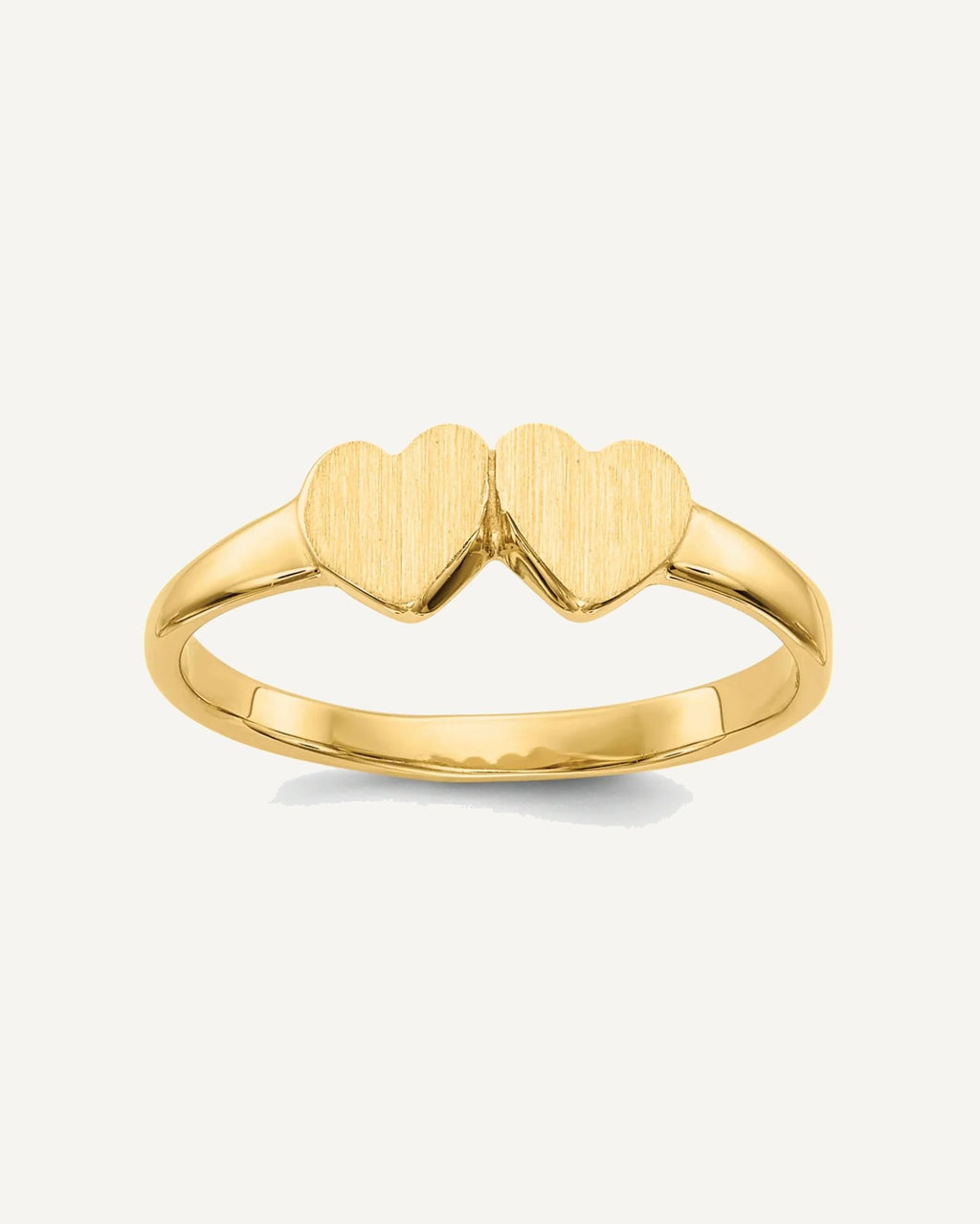 Gold Polished Children's Heart Rings – View 1