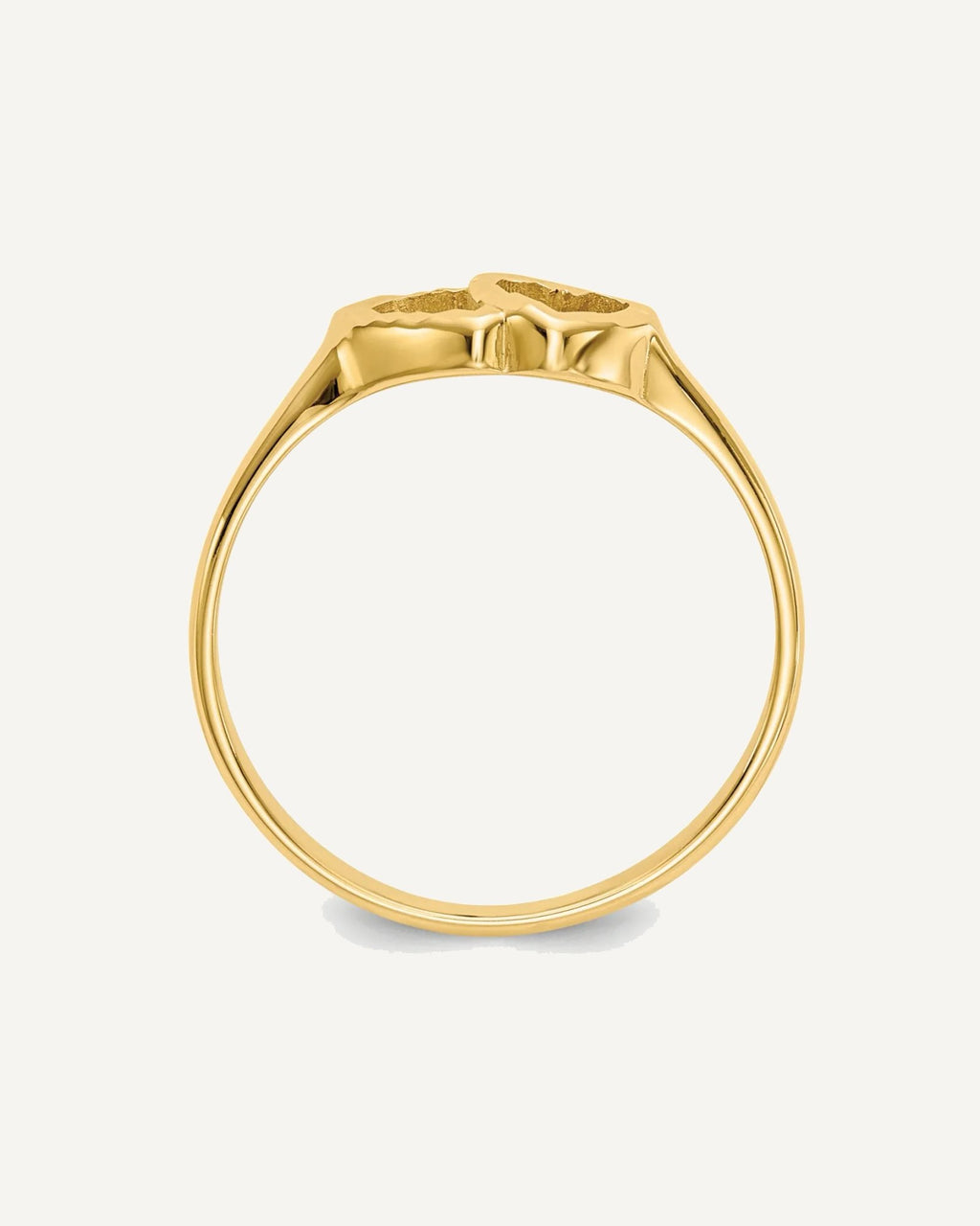 Gold Polished Children's Heart Rings – View 2