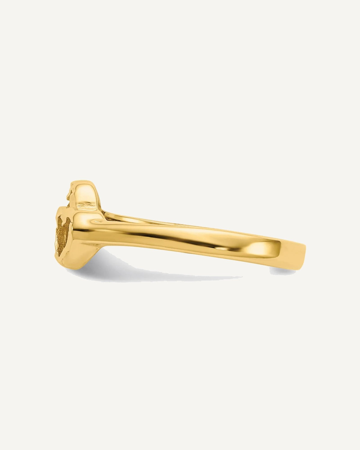Gold Polished Children's Heart Rings – View 3