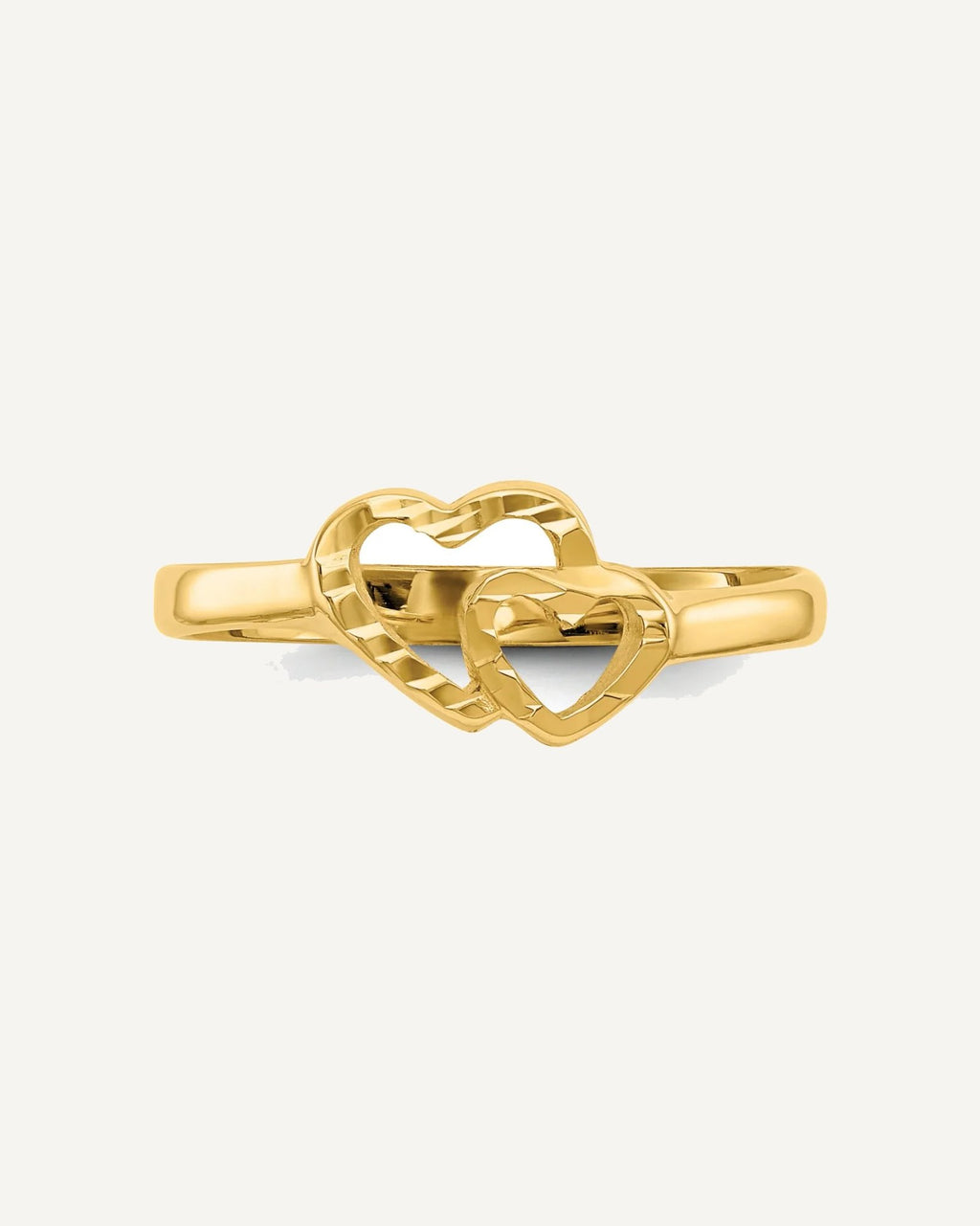 Gold Polished Children's Heart Rings – View 4
