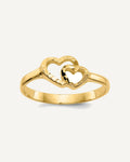 Gold Polished Children's Heart Rings – View 1