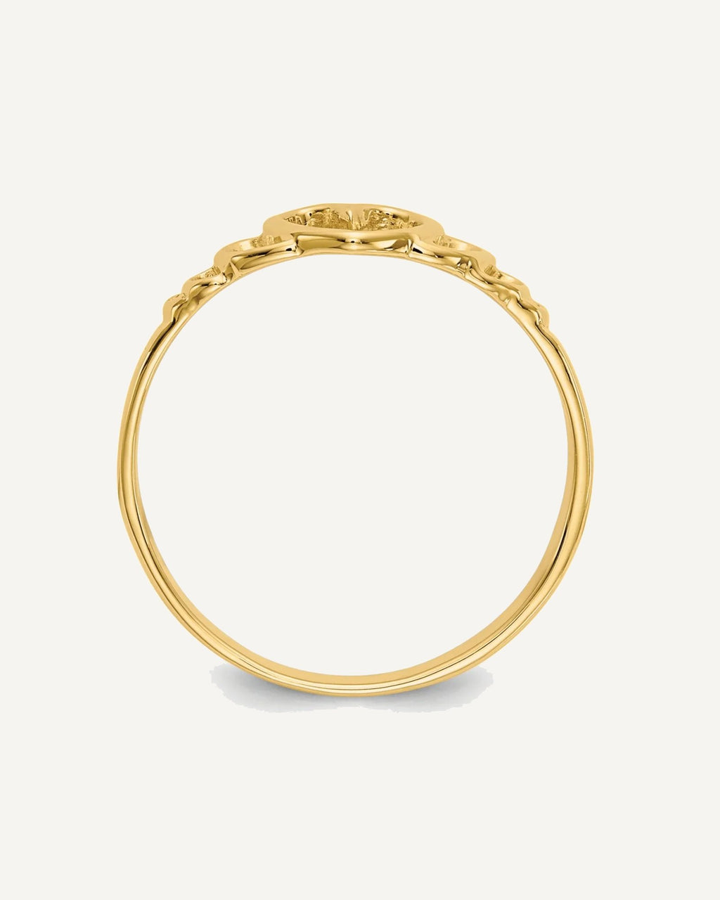Gold Polished Children's Heart  Rings – View 2
