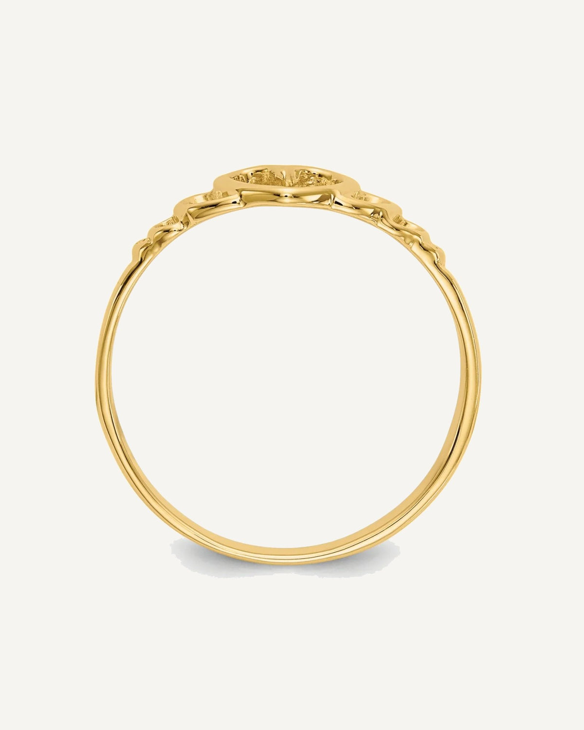 Gold Polished Children's Heart  Rings – View 2