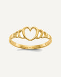 Gold Polished Children's Heart  Rings – View 1