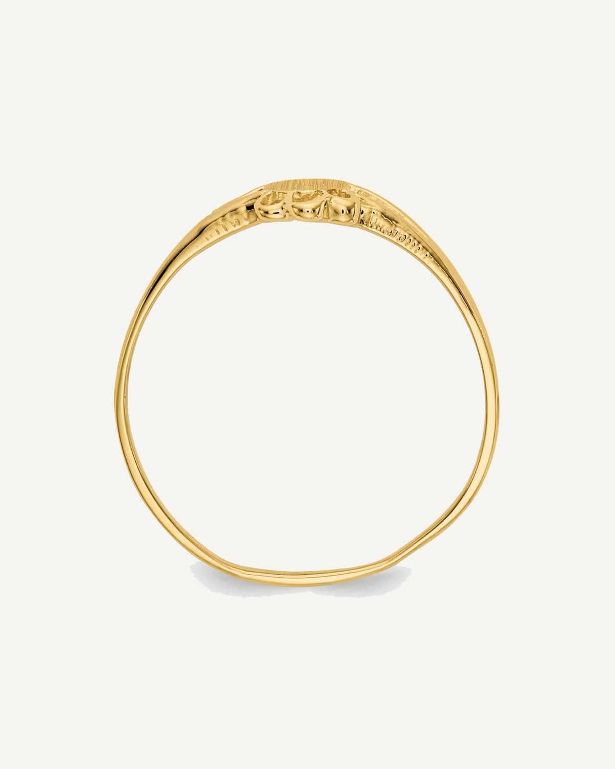 Gold Polished Children's Signet Rings – View 2