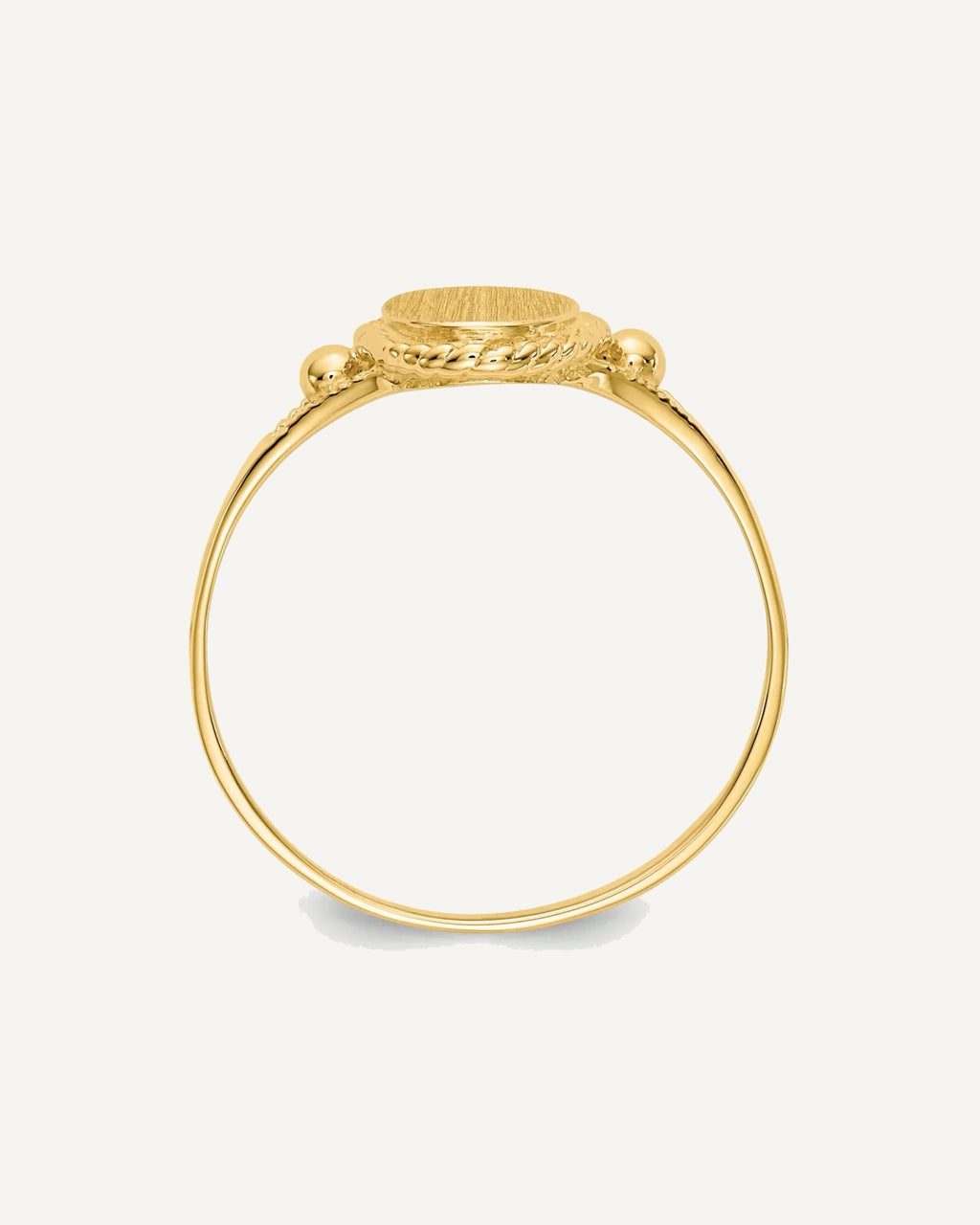10k 6.0x7.5mm Oval Size 6 Fancy Signet Ring – View 2