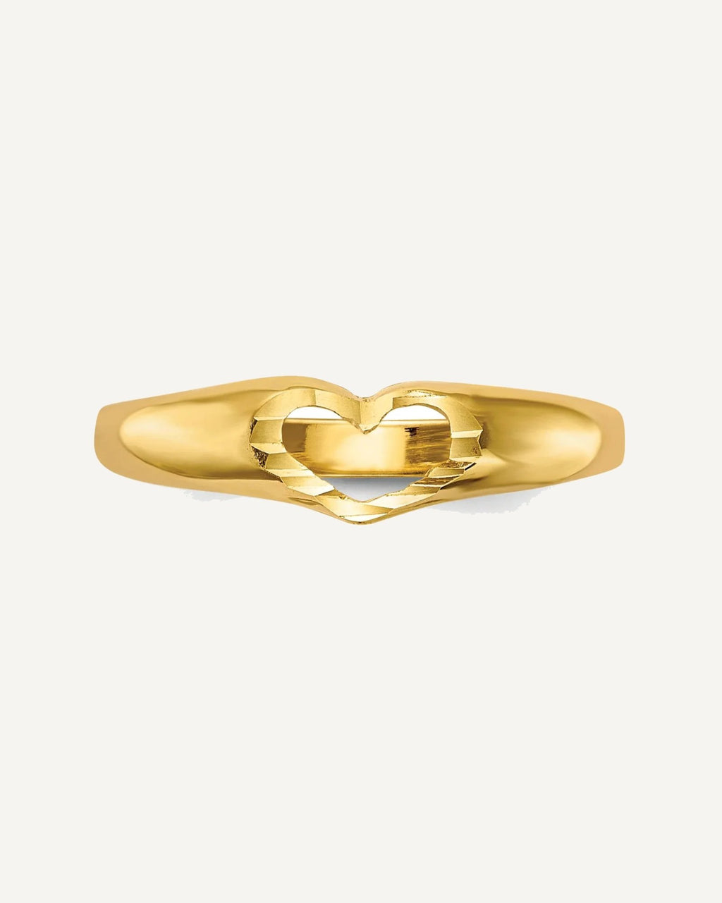 Gold Polished Children's Heart Rings – View 4