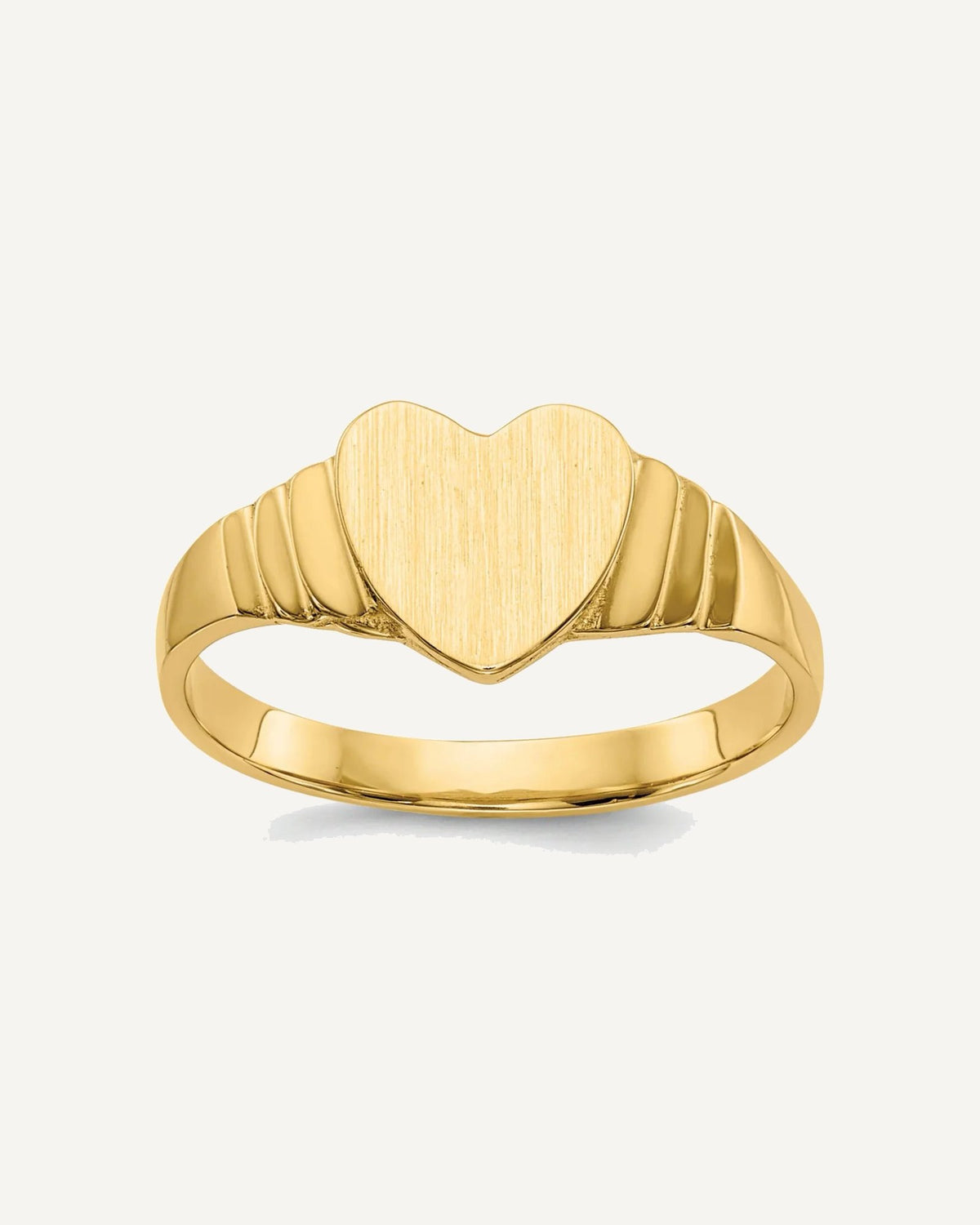 Gold Polished Children's Heart Rings – View 7