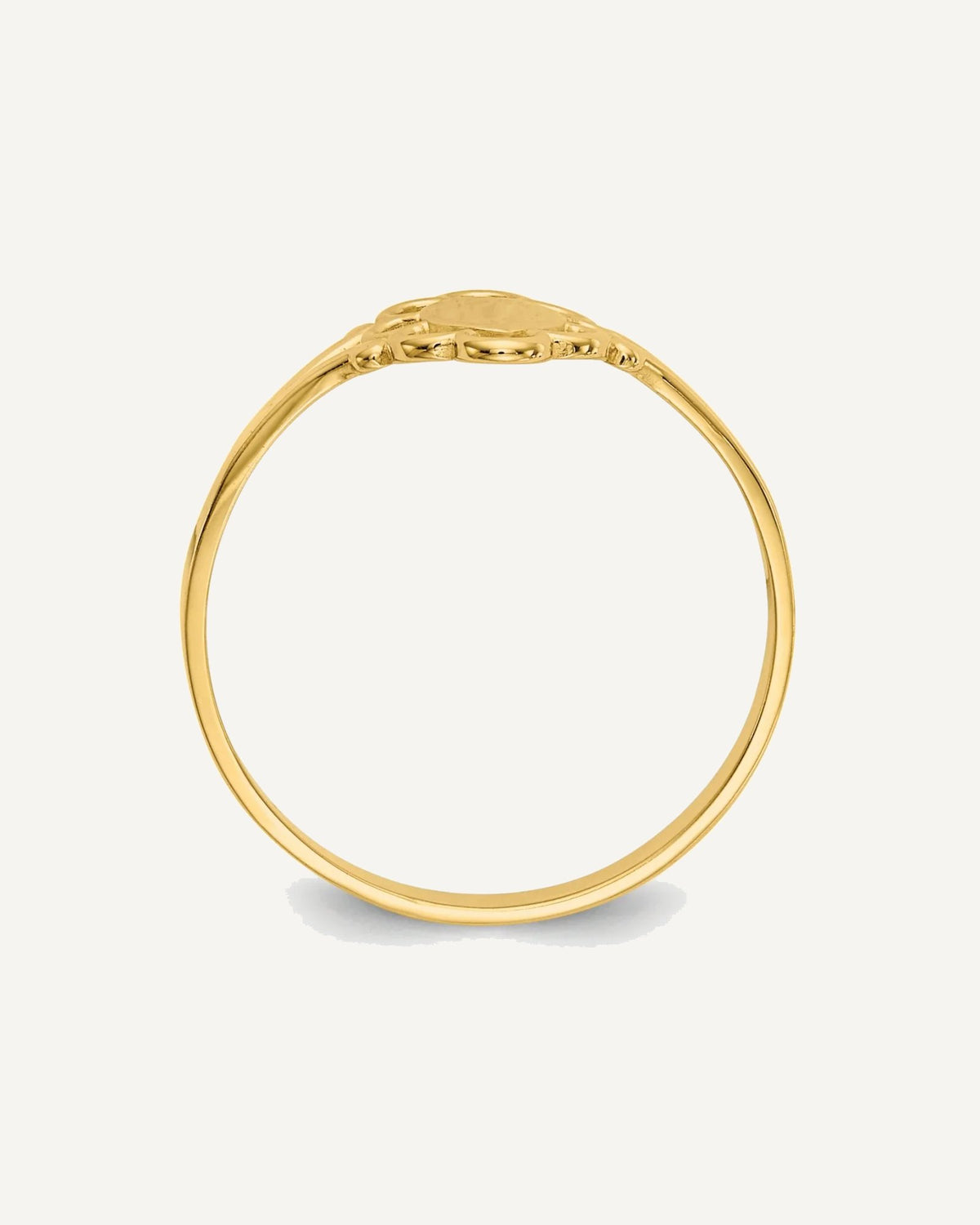 Gold Polished Children's Signet Rings – View 9