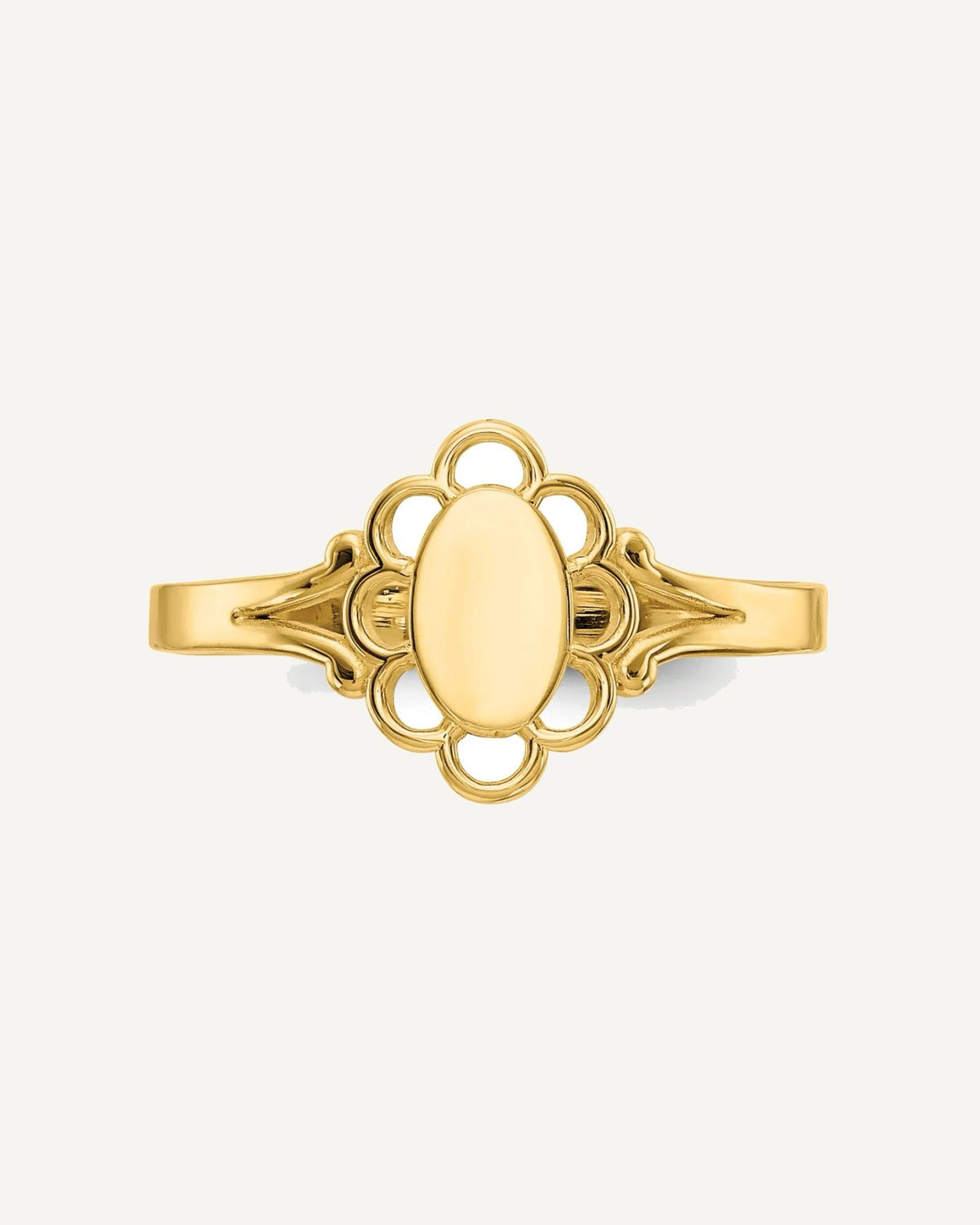 Gold Polished Children's Signet Rings – View 12