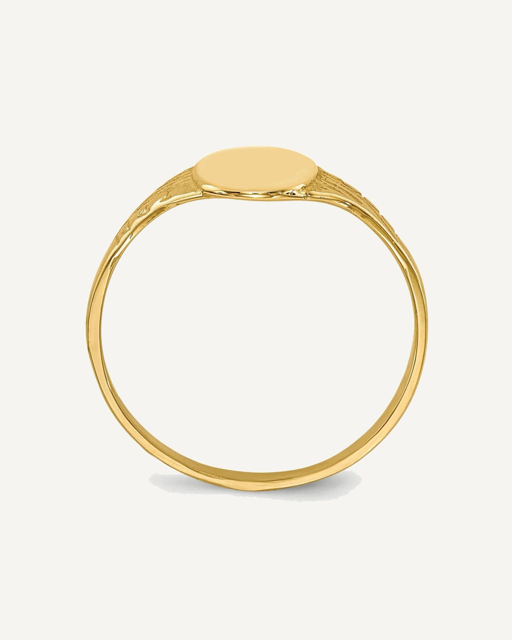 Gold Polished Children's Signet Rings – View 8