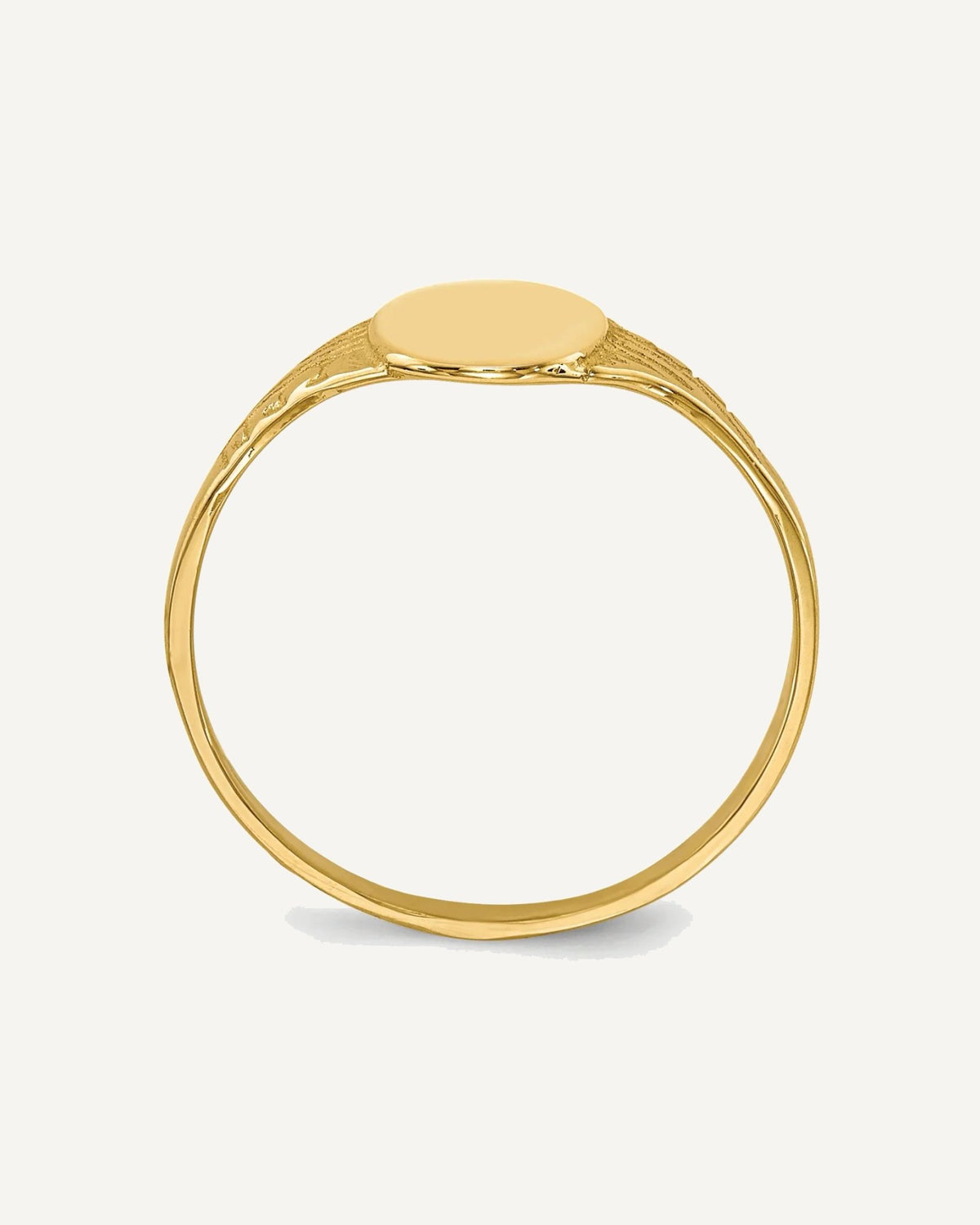Gold Polished Children's Signet Rings – View 8