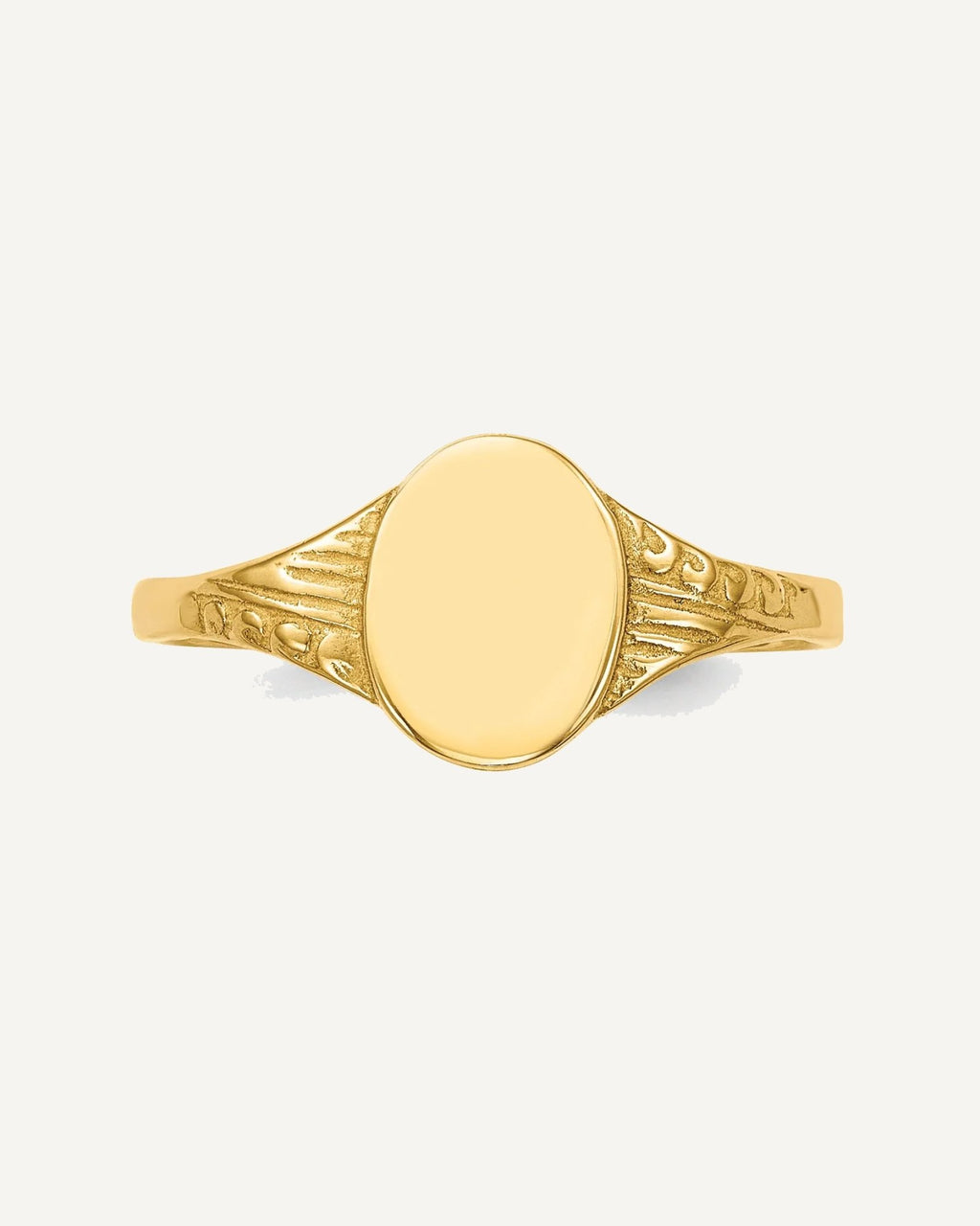 Gold Polished Children's Signet Rings – View 11