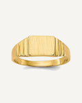10K Satin Rectangular Size 2.25 Signet Ring – View 1