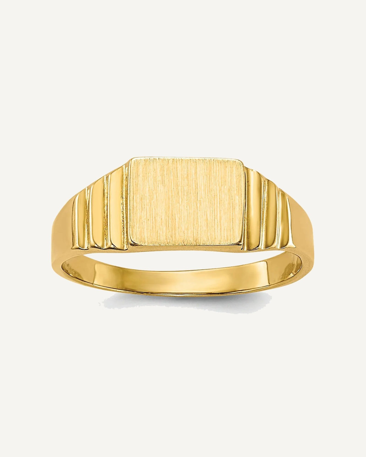 10K Satin Rectangular Size 2.25 Signet Ring – View 1