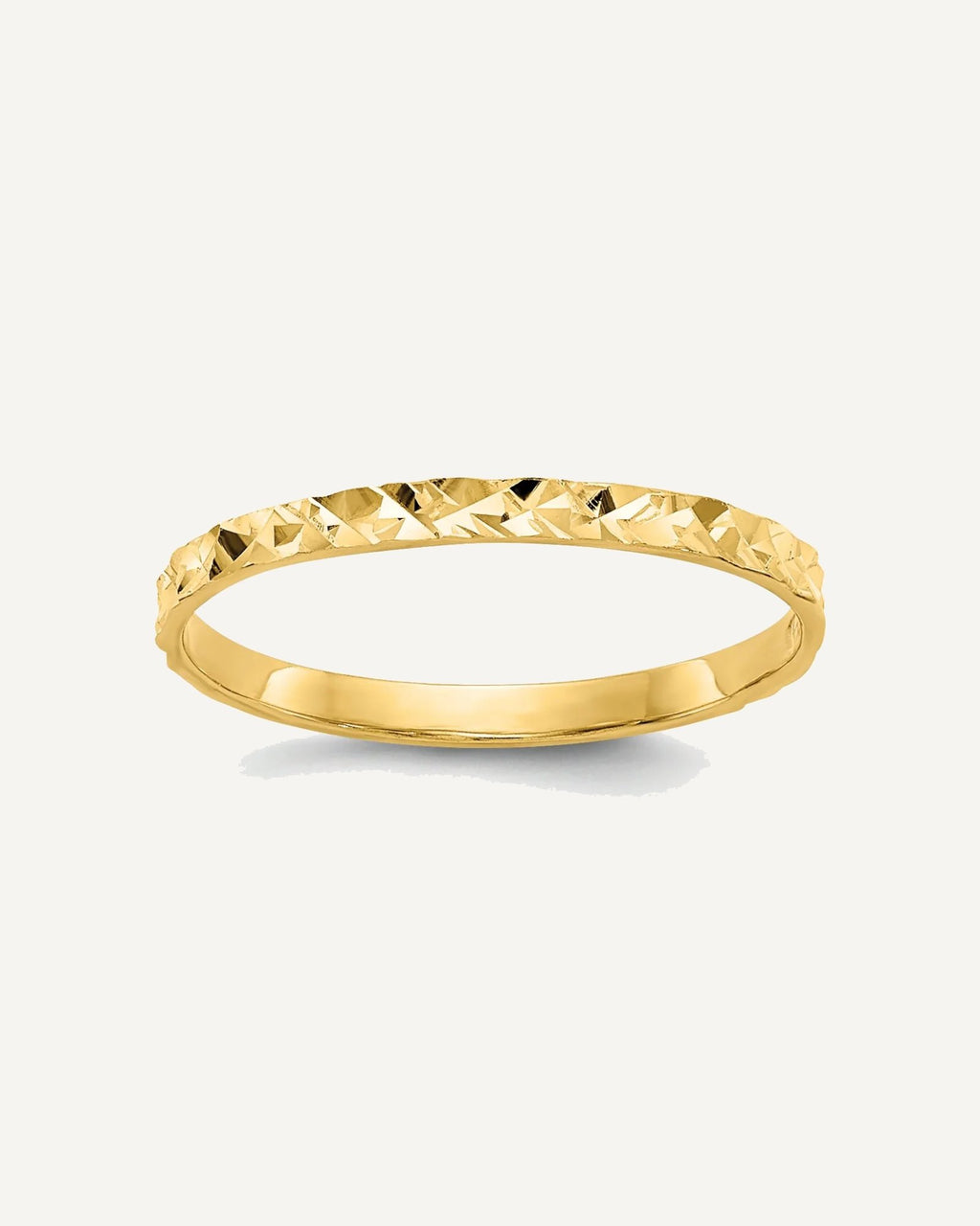 Gold Polished Diamond-cut Children's Rings – View 12
