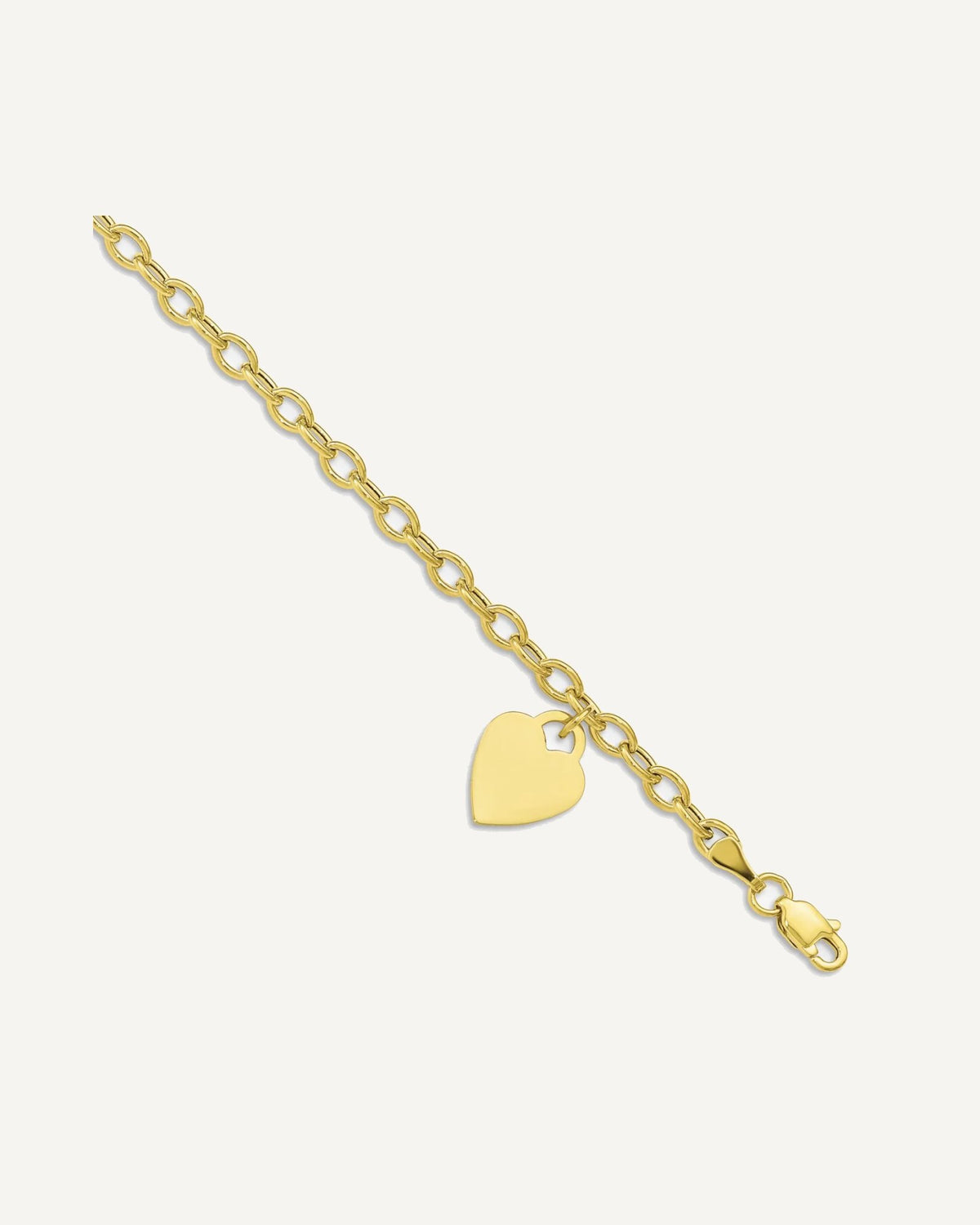 Gold Polished Engraveable Heart Bracelets — None – View 4