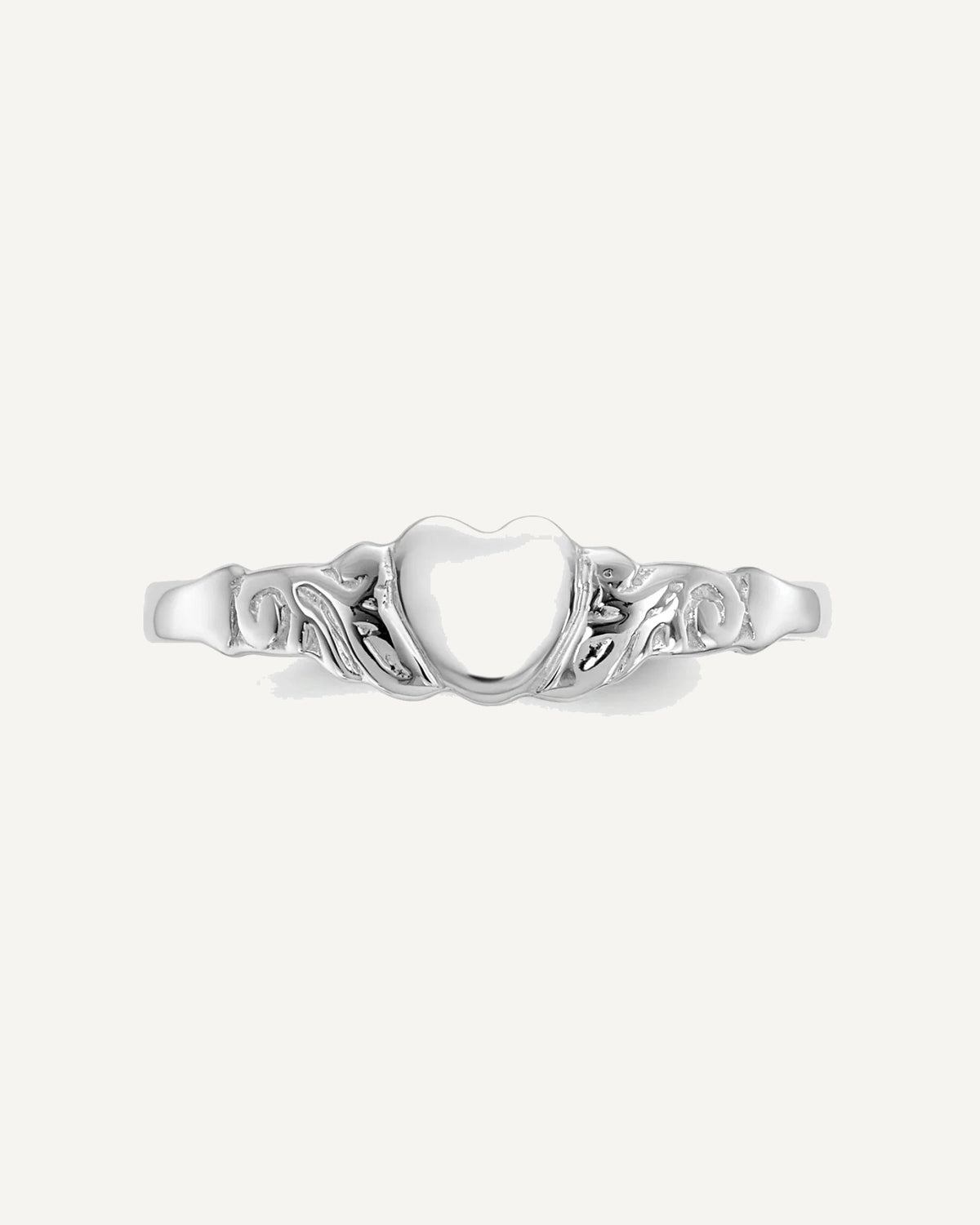 Gold Polished Children's Heart  Rings – View 5