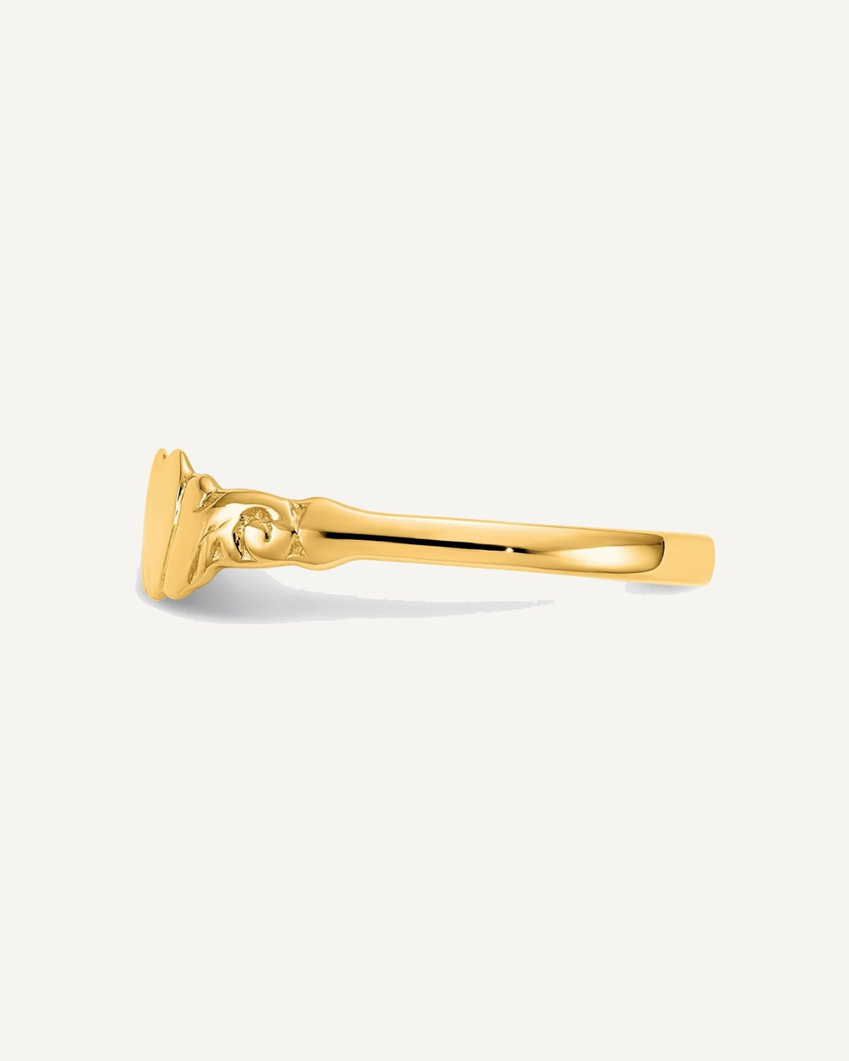Gold Polished Children's Heart  Rings – View 8
