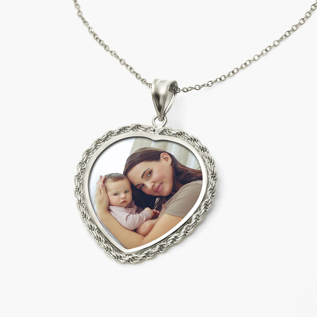 Heart with Rope Frame Photo Pendant Picture Charm 1-1/4 inch *1-1/4 inch