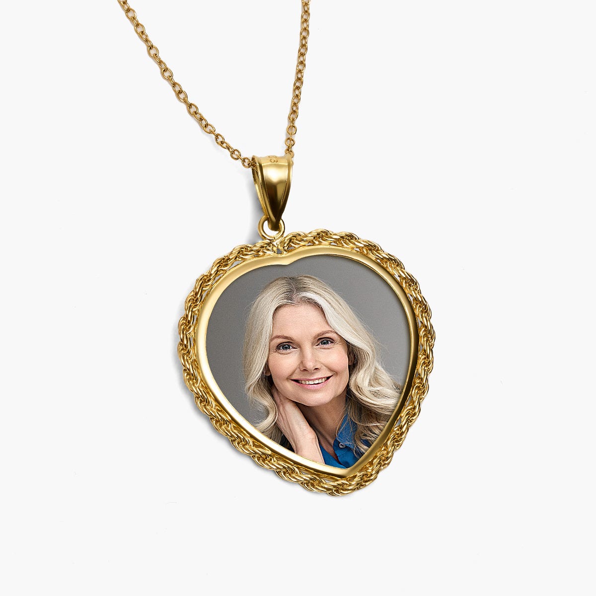 Heart with Rope Frame Photo Pendant Picture Charm 1-1/4 inch *1-1/4 inch