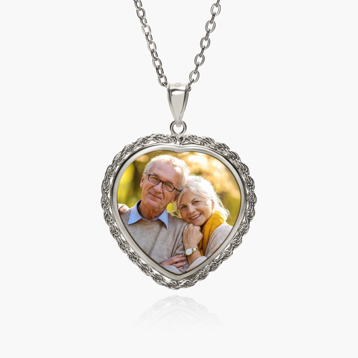 Heart with Rope Frame Photo Pendant Picture Charm 1-1/4 inch *1-1/4 inch