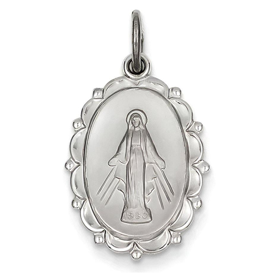 Sterling Silver Oval Miraculous Medal