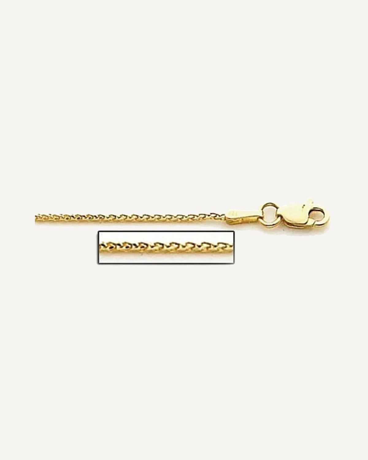 14K Yellow Gold 1.0mm Classic Wheat Chain