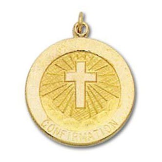 14K Gold Confirmation Religious Medal