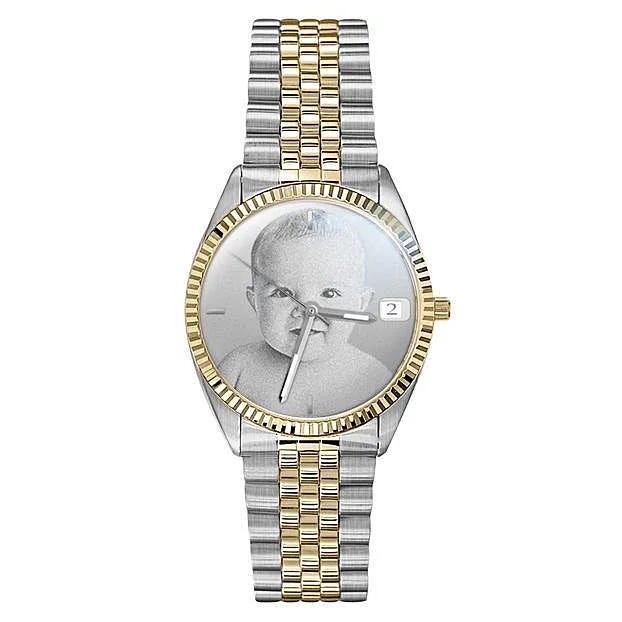 Men's Custom Swiss QuartzLine Photo Laser Watch